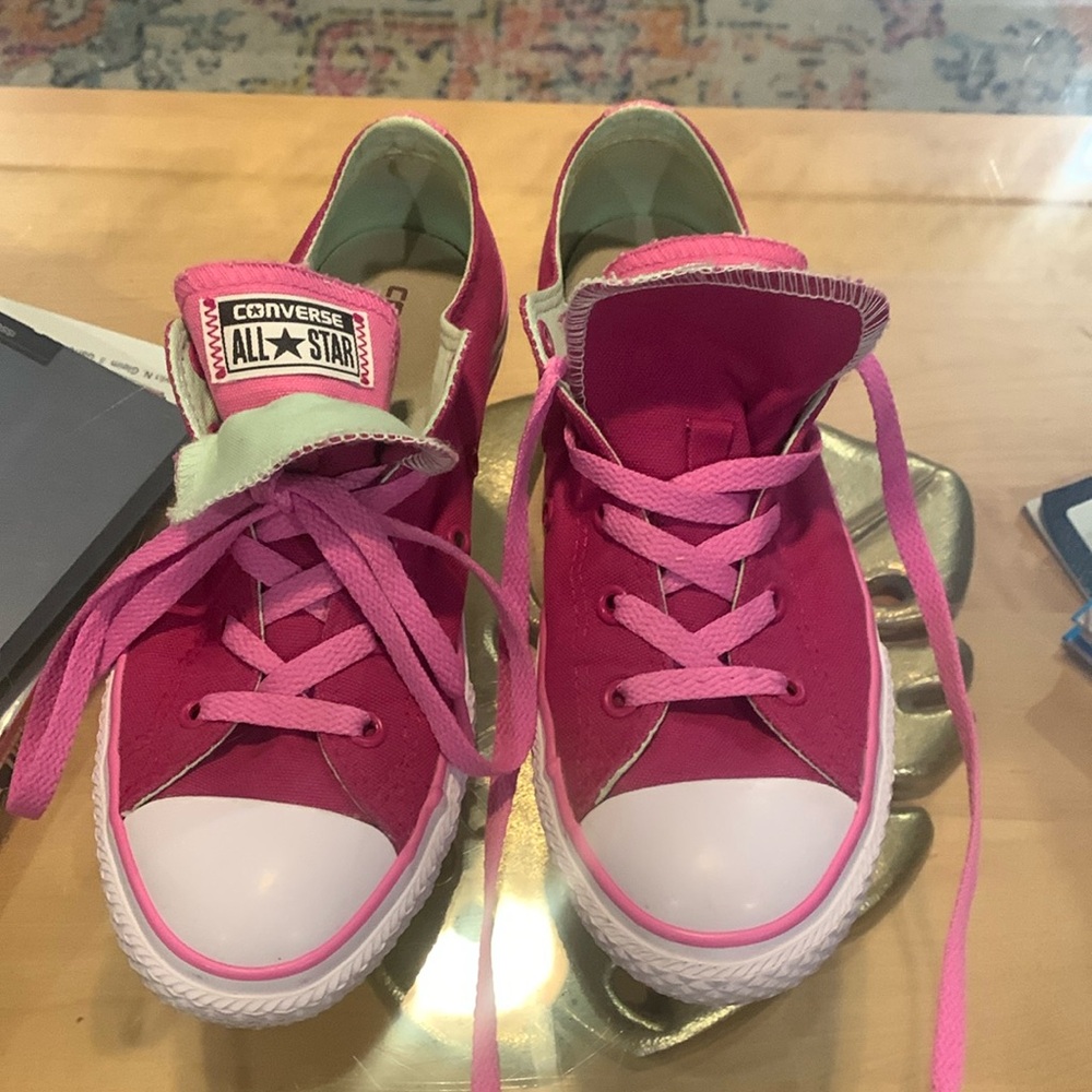 EUC Big Kids Double Tongue Converse All Stars